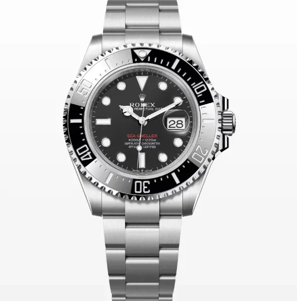 Réplica Rolex Sea-Dweller 126600-0002 Mostrador Preto com Escrita Vermelha – Super Clone VS Factory