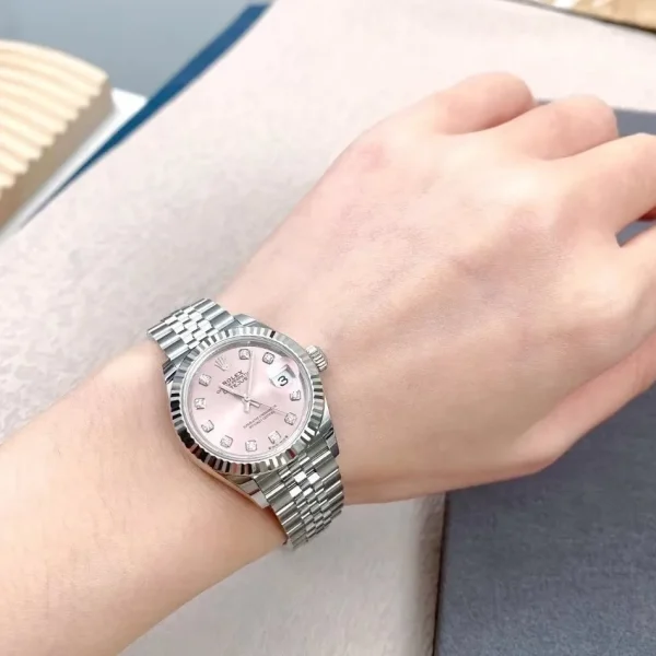 Réplica Rolex Datejust m279174-0003 Mostrador Rosa com Diamantes Naturais – Super Clone, foto 2