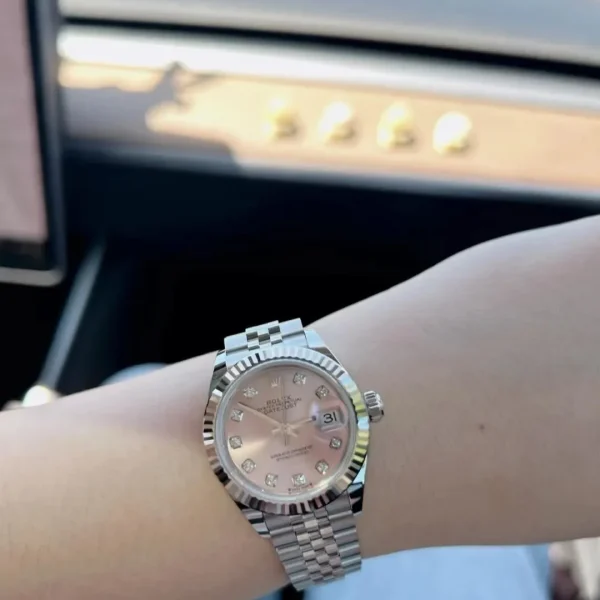 Réplica Rolex Datejust m279174-0003 Mostrador Rosa com Diamantes Naturais – Super Clone, foto 5