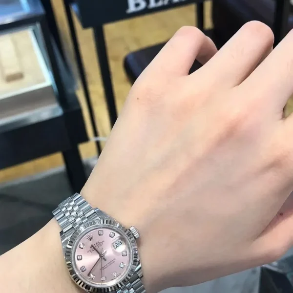 Réplica Rolex Datejust m279174-0003 Mostrador Rosa com Diamantes Naturais – Super Clone, foto 4