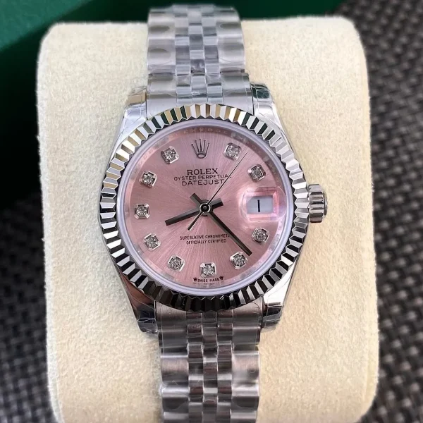 Réplica Rolex Datejust m279174-0003 Mostrador Rosa com Diamantes Naturais – Super Clone, foto 10