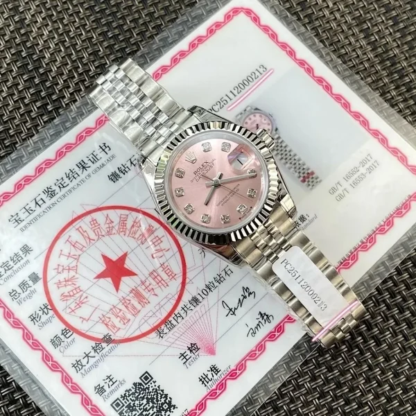 Réplica Rolex Datejust m279174-0003 Mostrador Rosa com Diamantes Naturais – Super Clone, foto 7