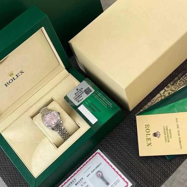 Réplica Rolex Datejust m279174-0003 Mostrador Rosa com Diamantes Naturais – Super Clone, foto 6
