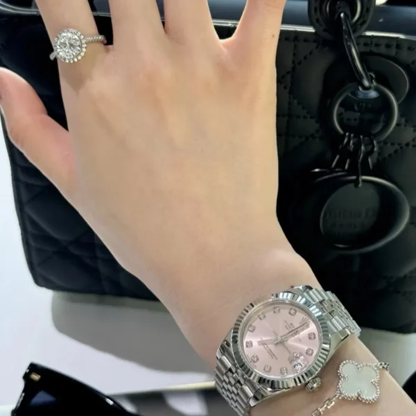 Réplica Rolex Datejust m279174-0003 Mostrador Rosa com Diamantes Naturais – Super Clone, foto 3