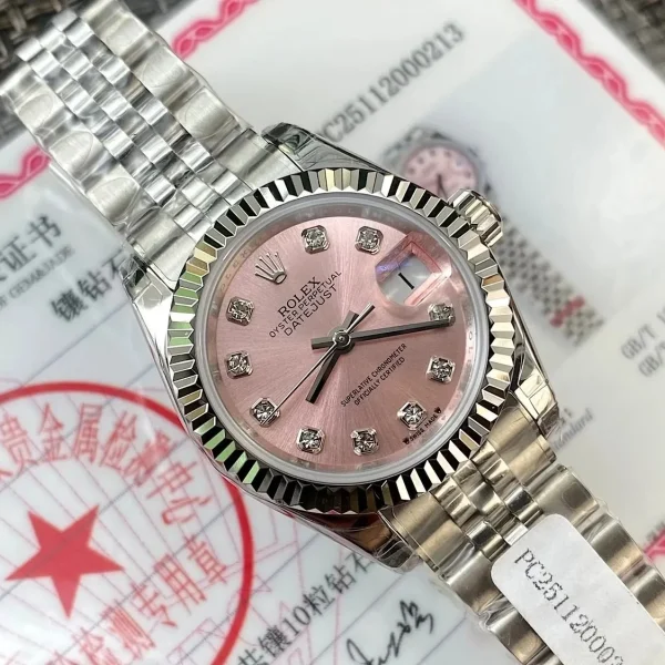 Réplica Rolex Datejust m279174-0003 Mostrador Rosa com Diamantes Naturais – Super Clone, foto 8