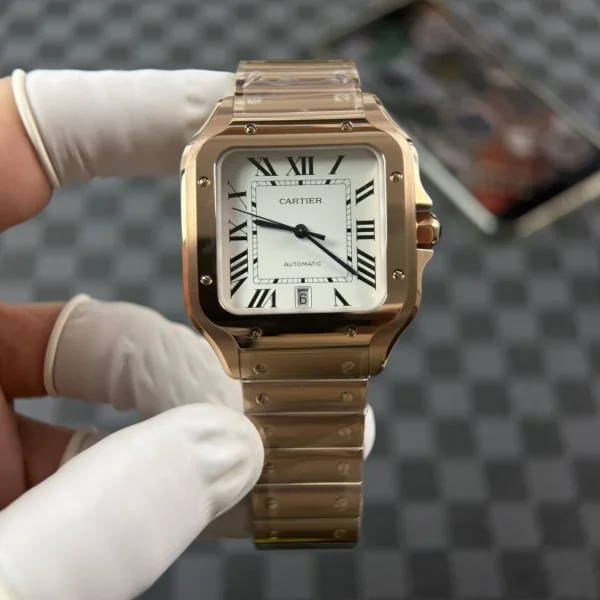 Cartier Santos WGSA0007 Ouro Rosa Super Clone BVF, foto 2
