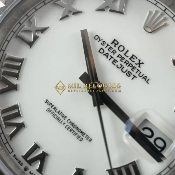 Rolex Datejust 41MM VS Factory mostrador branco com numerais e moldura canelada m126334-0024 pulseira Jubilee, foto 5