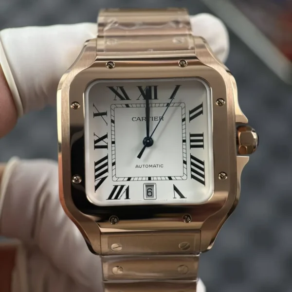 Cartier Santos WGSA0007 Ouro Rosa Super Clone BVF, foto 6