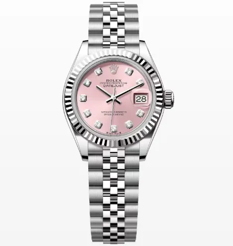 Réplica Rolex Datejust m279174-0003 Mostrador Rosa com Diamantes Naturais – Super Clone
